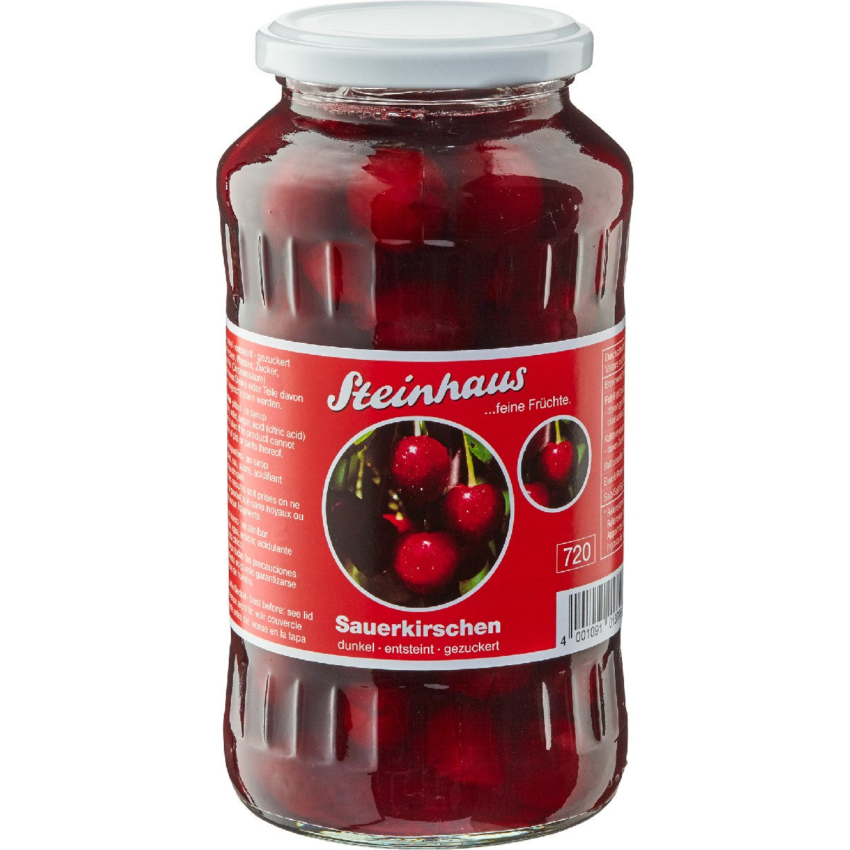 Steinhaus Sauerkirschen entsteint im 720ml Glas, 350g