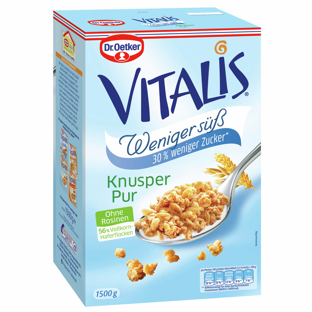 Dr. Oetker Vitalis Knusper Müsli weniger süß 1,5kg Packung