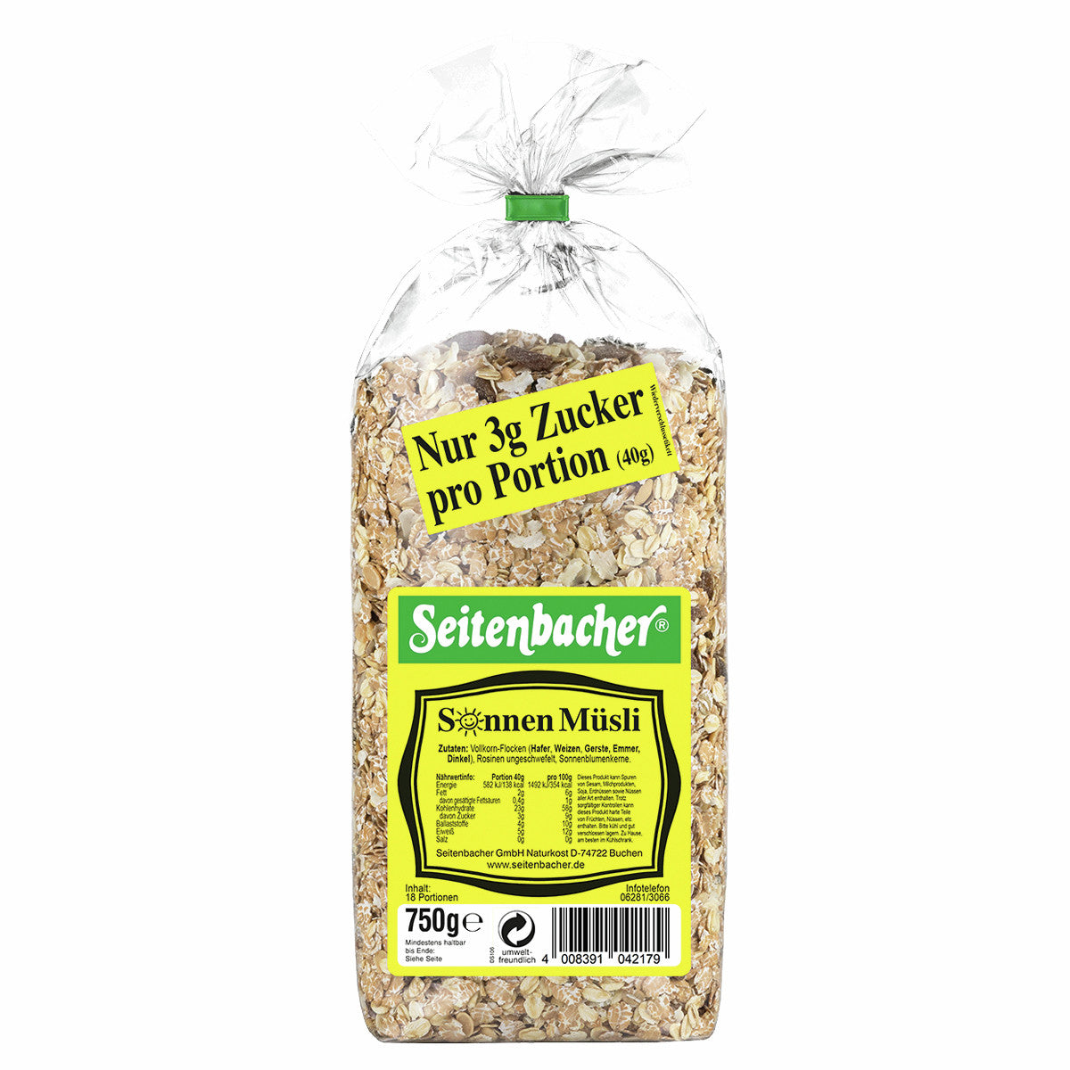 Seitenbacher Sonnenmüsli 750g Packung