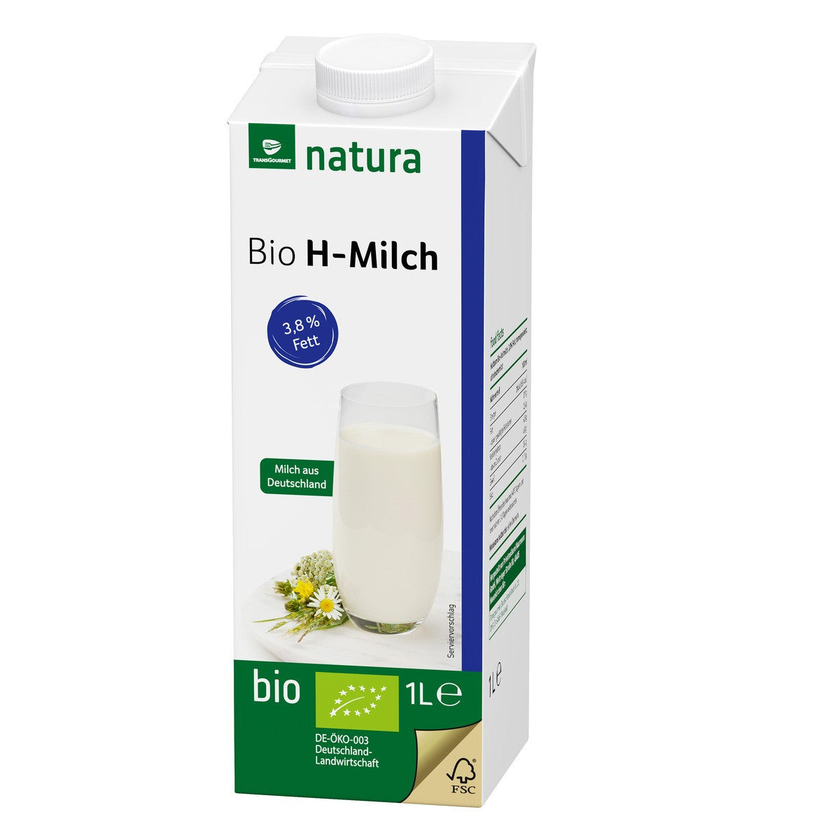 H-Milch Vollmilch 3,8% 1L