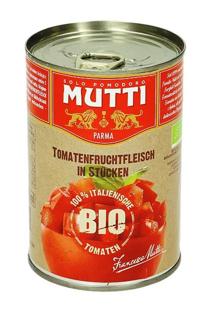 Mutti Tomatenfruchtfleisch in Stücken, 100% italienische Tomaten, 425ml Dose,