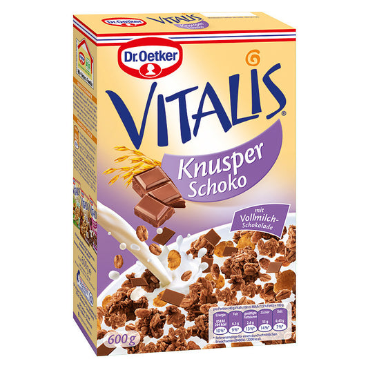 Dr. Oetker Vitalis Knusper Schoko 600g Packung
