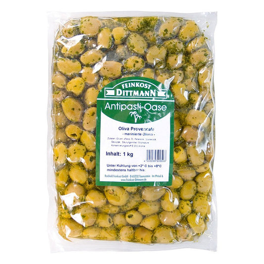 Dittmann Oliva Provencale Grüne Oliven mit Kräutern XL 1kg