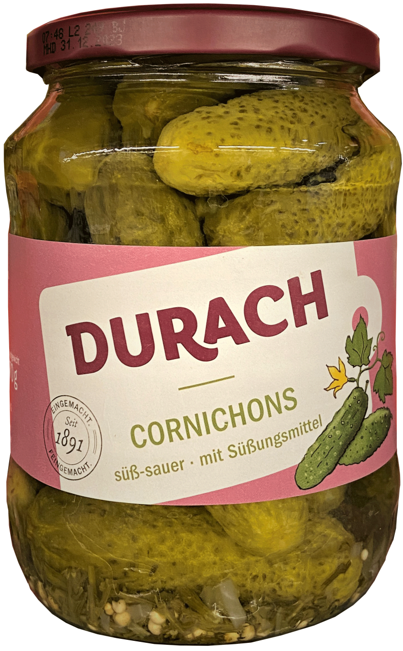 Durach Cornichons 720ml Glas, 370g