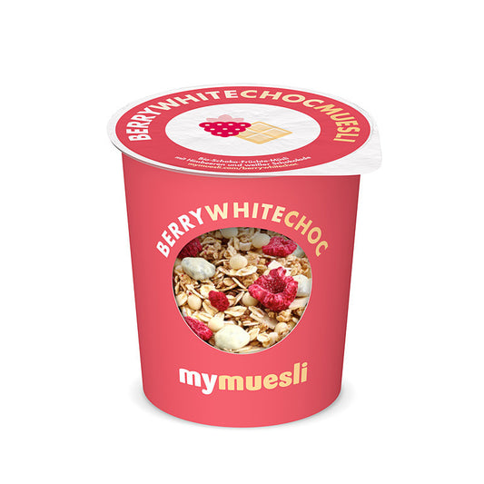 mymuesli Berry-White-Choc Müsli 2Go, 85g Packung