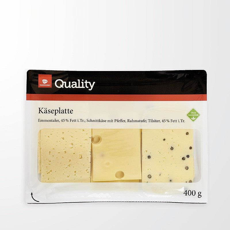 Käseplatte 3-fach sortiert, ohne Gentechnik, 400g