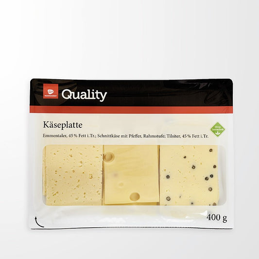Käseplatte 3-fach sortiert, ohne Gentechnik, 400g